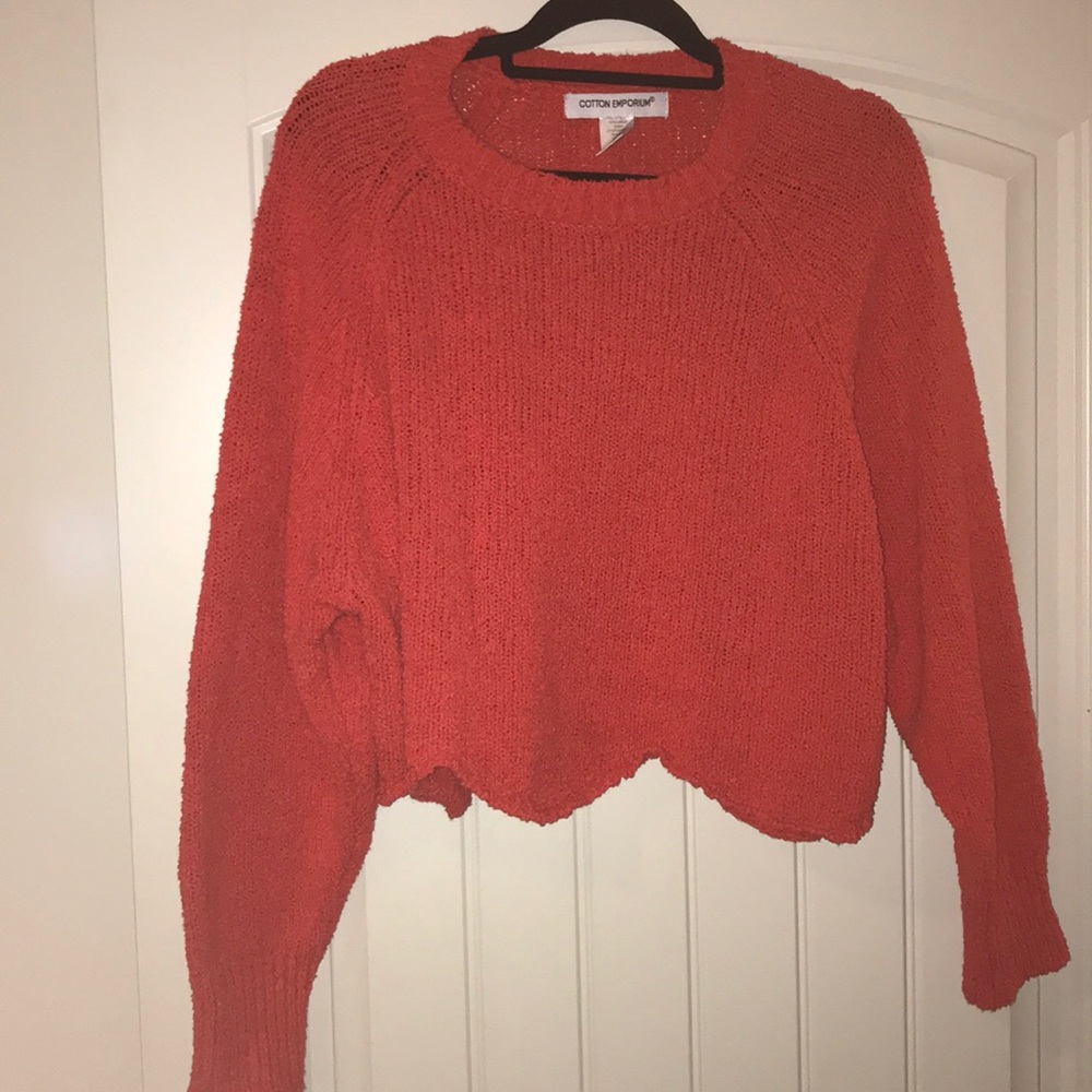 Cute cotton emporium red crop sweater